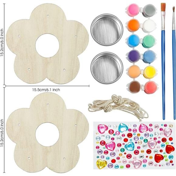 Kids Arts & Crafts Bird Feeders for Outside,2-Pack DIY Wooden Paint Kit Outdoor - Picture 2 of 6